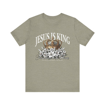 Jesus Is King Christian T-Shirt, From Thorns to the Throne Shirt, Crown and Lily Graphic Tee, Faith Based Apparel, Inspirational Jesus Shirt
