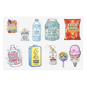 STK29 Christian Sticker Pack – Cute Bible Verse Vinyl Decals – Fun Faith-Based Waterproof Stickers for Laptop, Journal, Water Bottle