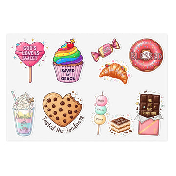 STK30 Sweet Faith Christian Sticker Pack – Cute Bible Verse Vinyl Decals – Inspirational Waterproof Stickers for Laptop, Journal, Water Bottle