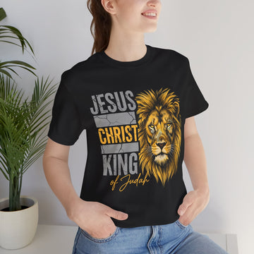 Jesus Christ King of Judah Lion T-Shirt – Christian Graphic Tee for Men & Women – Faith-Based Religious Shirt