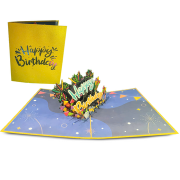 3D Pop Up Happy Birthday Card – Colorful Firework Surprise Card for Him, Her, Kids – Fun and Unique Birthday Greeting