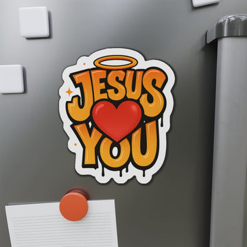 STK55 Jesus Loves You Sticker – Christian Waterproof Vinyl Decal for Laptop, Water Bottle, Bible Journal – Cute Faith Gift for Believers