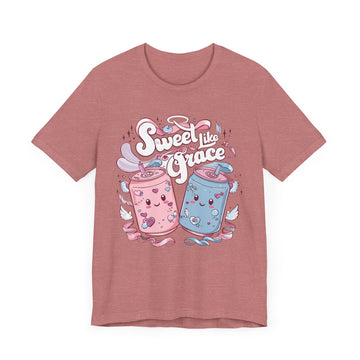 Sweet Like Grace T-Shirt, Cute Christian Tee for Women and Teens, Kawaii Faith Shirt with Bible Verse Inspiration, Pastel Jesus Apparel