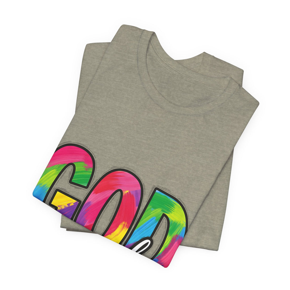 God Is Good Shirt, Rainbow Brush Stroke Christian Tee, Faith Graphic Shirt, Inspirational Religious T-Shirt, Unisex Bible Verse Tee