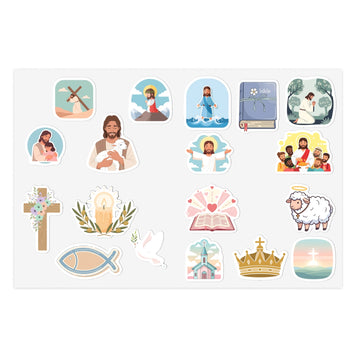 STK12 Christian Sticker Pack – Bible Verse Vinyl Stickers Combo for Faith Journals, Water Bottles, Laptop – Jesus Scripture Waterproof Decals Gift Set (15 pcs)