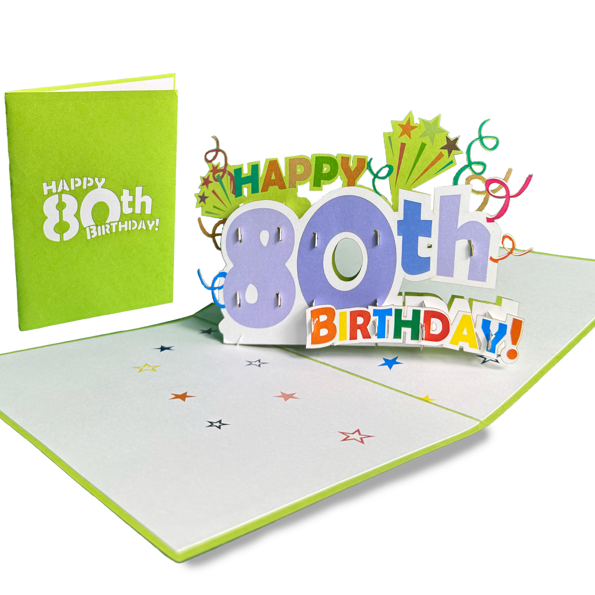 Happy 80th Birthday 3D Pop Up Card – Cute and Meaningful Gift for Him, Her, Mom, Dad or Grandparents – Keepsake Greeting