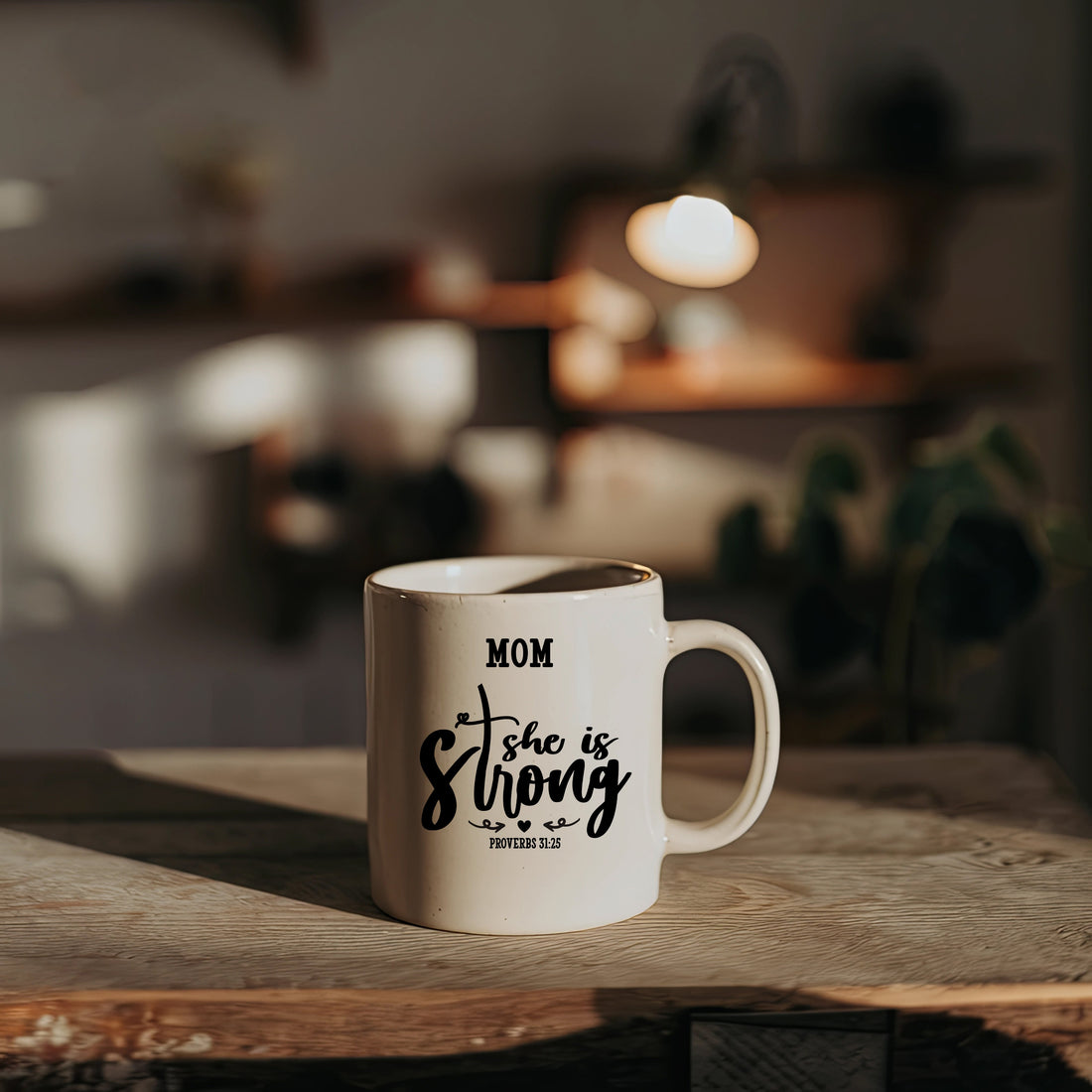 She Is Strong Mug gift, Christian Gift for Her, coffee mug, Inspirational Coffee Cup, Faith Gift, 11oz 15oz Ceramic Mug