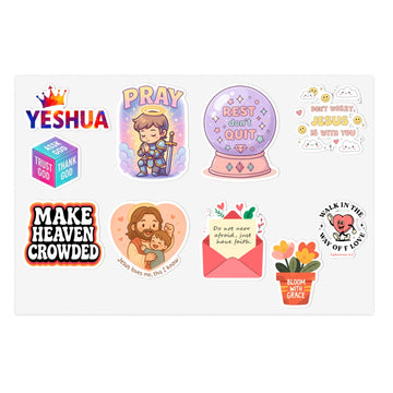 STK09 Cute Christian Sticker Pack – Inspirational Faith Vinyl Decals for Laptop, Journal, Water Bottle – Bible Verse Gift Set