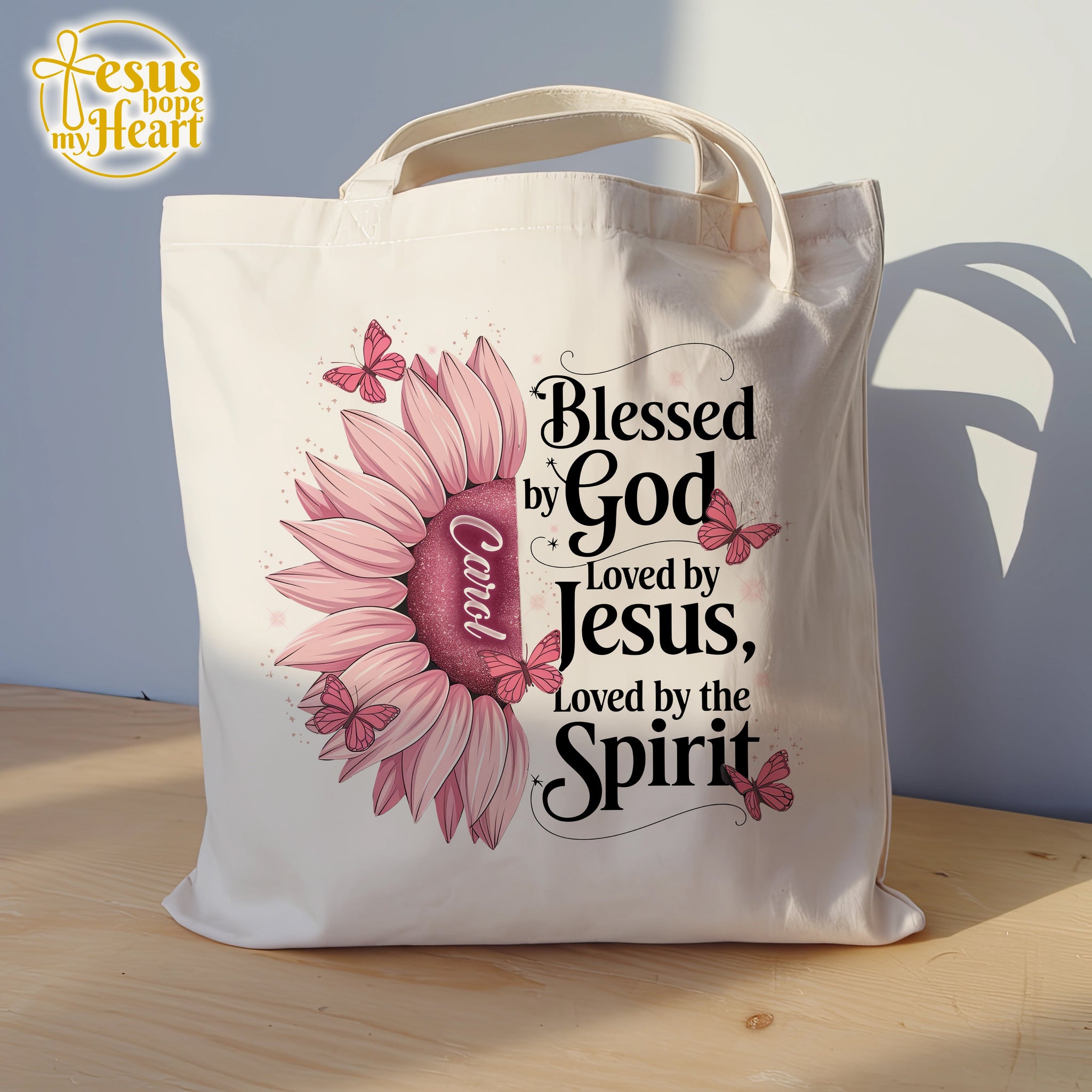 Blessed by God Tote Bag Personalized, Christian Gift for Women, Faith Canvas Bag, Mother's Day Gift