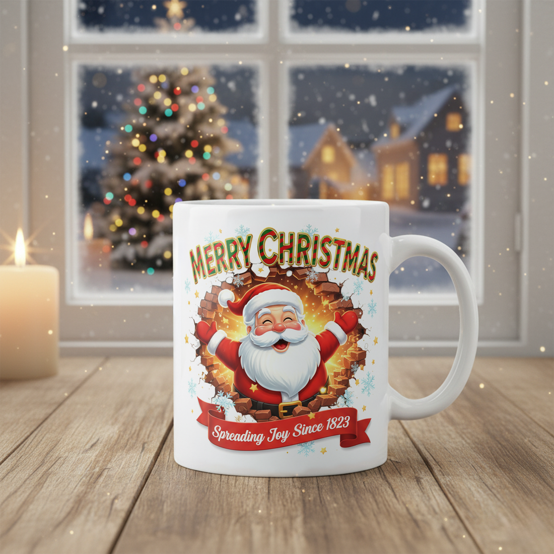 Merry Christmas Santa Mug – Spreading Joy Since 1823 – Holiday Coffee Cup, Christmas Gift for Family, Friends & Coworkers| Mug23