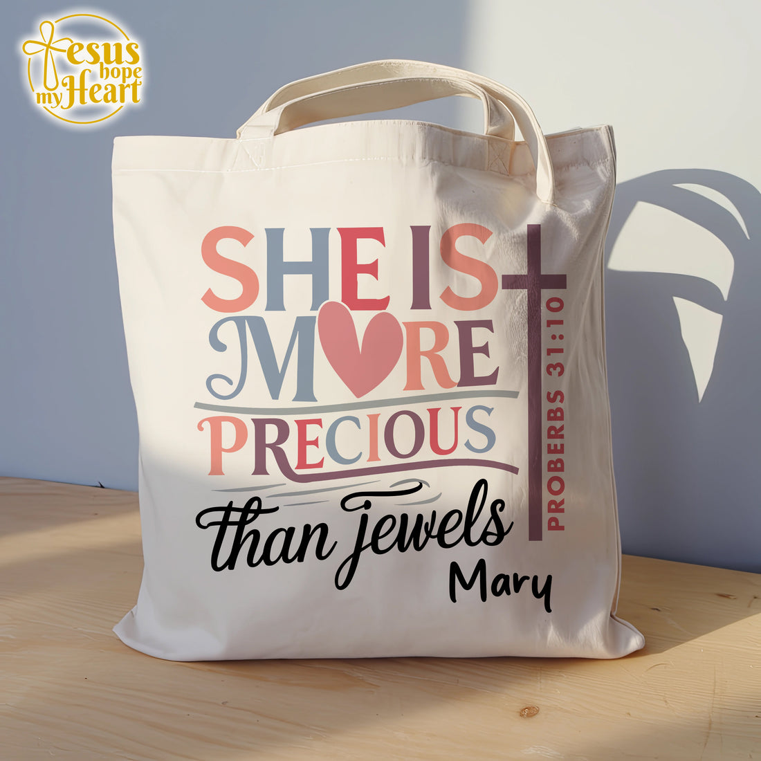 She Is More Precious Tote Bag, religious gift idea, religious mothers day gifts, christian birthday gifts, christian gifts for women