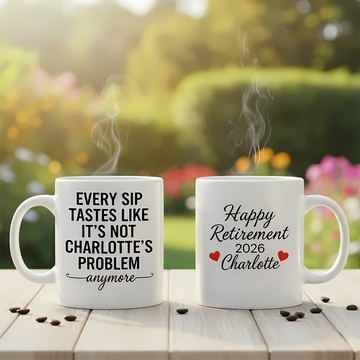 Retirement Mug Gift, Personalized Coffee Mug, Custom Name Year Mug, Funny Office Mug, Happy Retirement Present For Coworker|Mug 44