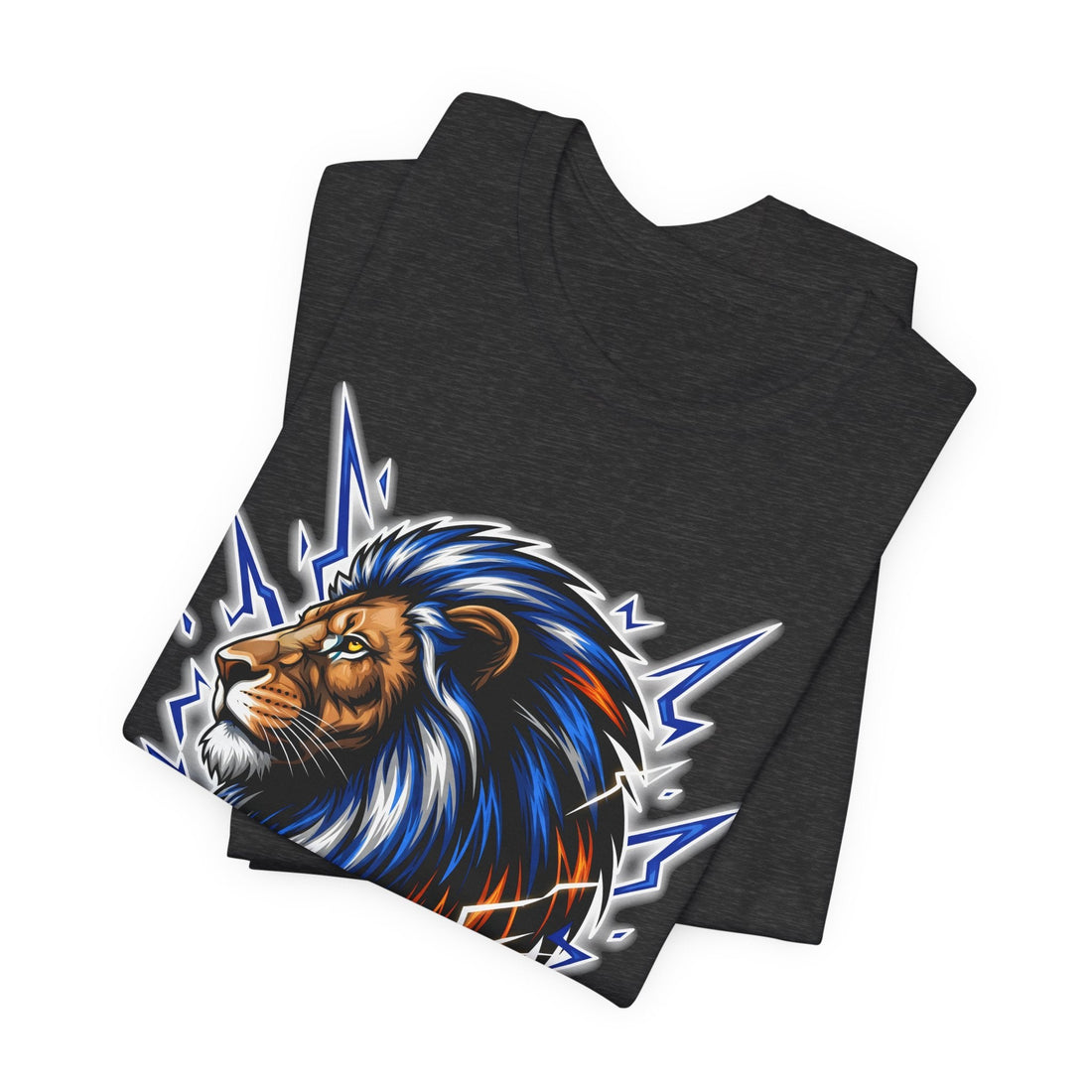 Lion of Judah Christian T-Shirt – Bold Electric Lion Design – Religious Faith Graphic Tee for Men & Women, Jesus Bible Shirt Gift
