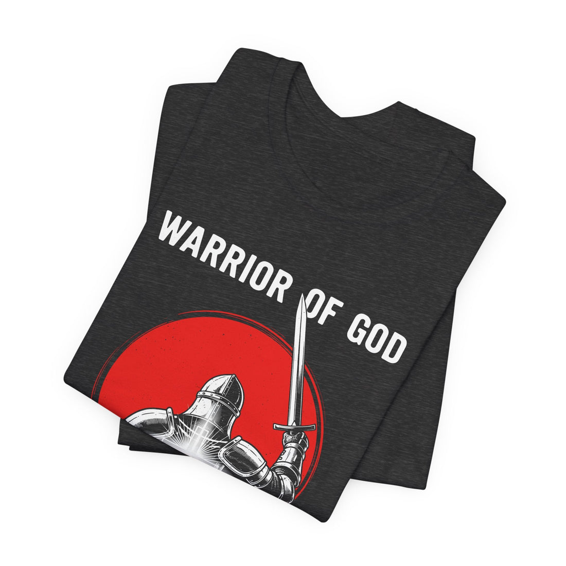 Warrior of God Christian T-Shirt, Knight Armor Jesus Shirt, Religious Graphic Tee, Faith-Based Apparel for Men, Bible Verse Shirt Gift