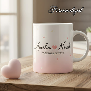 Personalized Couple Name Mug, Custom Lover Mug, Romantic Gift for Her, Couple Coffee Mug, Anniversary Gift, Unique Love Cup, Custom Name Cup| Mug 65