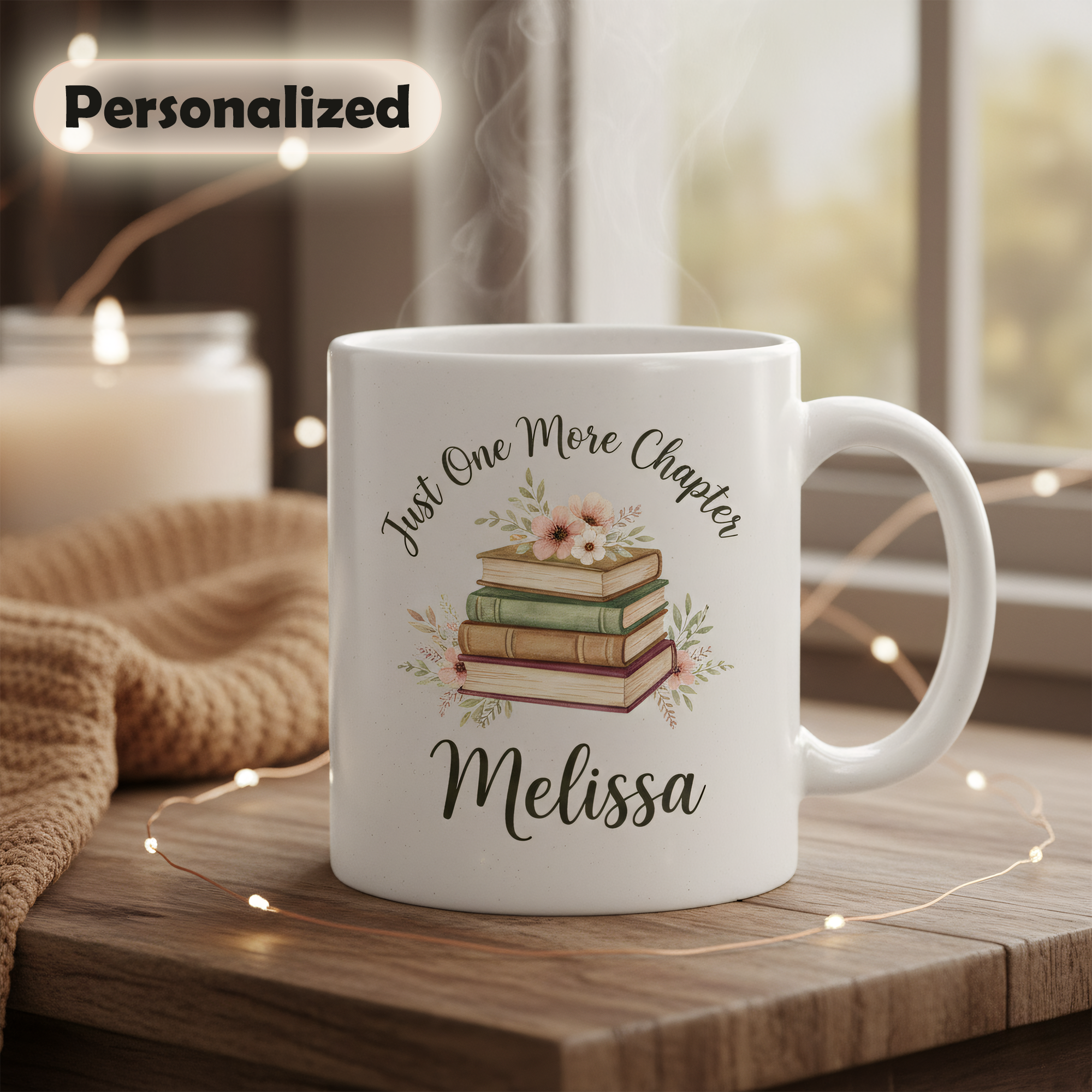 Personalized Book Lover Mug, Custom Name Reading Mug, Gift for Readers, Coffee Cup for Women, Bookish Quote Mug, Unique Reader Gift| Mug 74