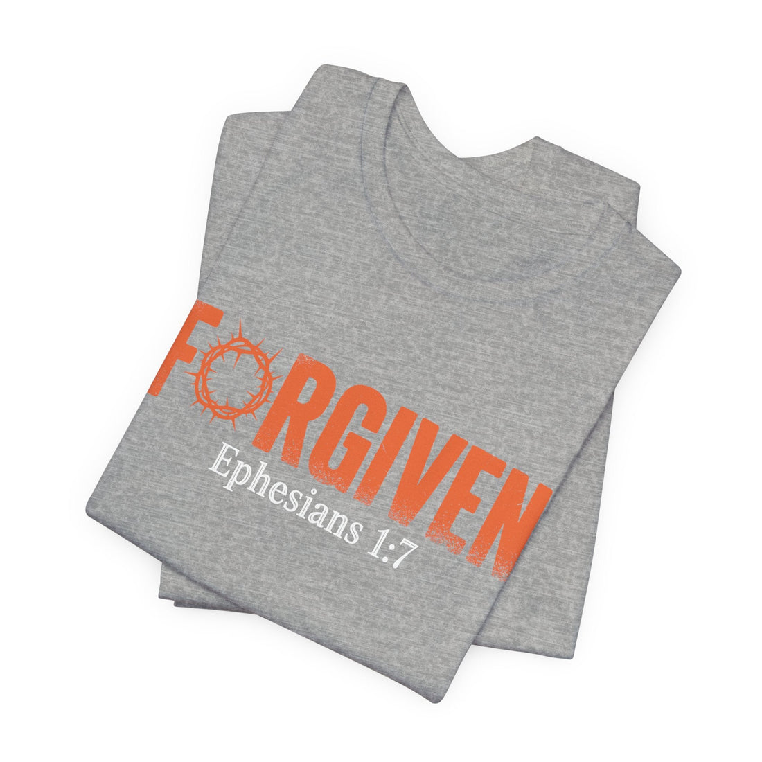 Forgiven Christian Shirt Ephesians 1:7 Bible Verse Tee, Crown of Thorns Design, Faith-Based Unisex T-Shirt for Believers