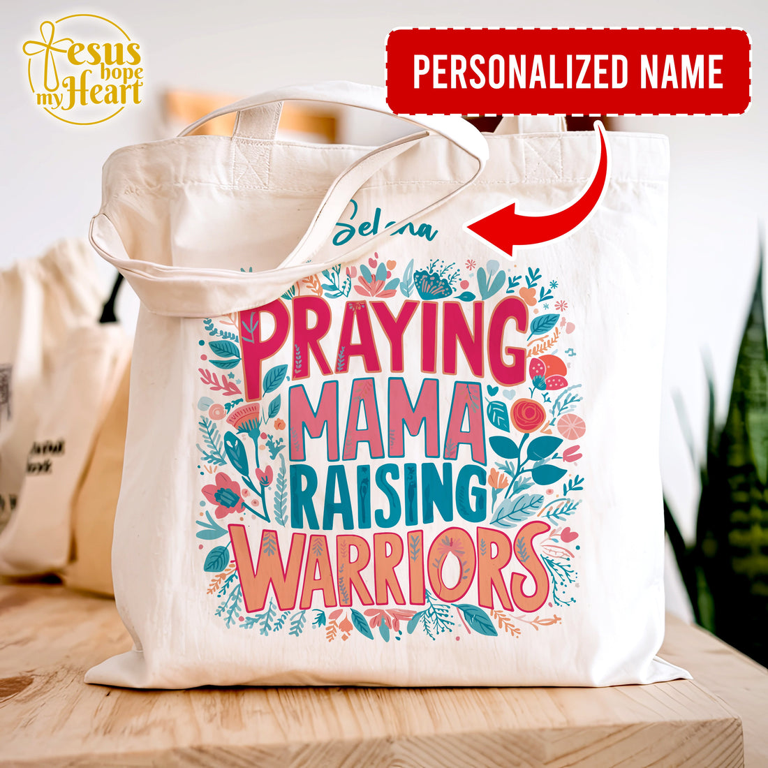Personalized Praying Mama Tote, Christian Mom Gift, Faith Canvas Bag, Mother’s Day Gift, Religious Gift for Friend