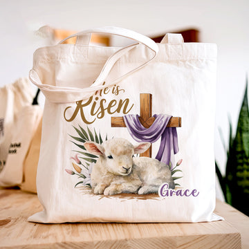 Christian Tote Bag - God Is Within Her, She Will Not Fall - Religious Gift - Faith Bible Verse Bag - Christian Gift for Women