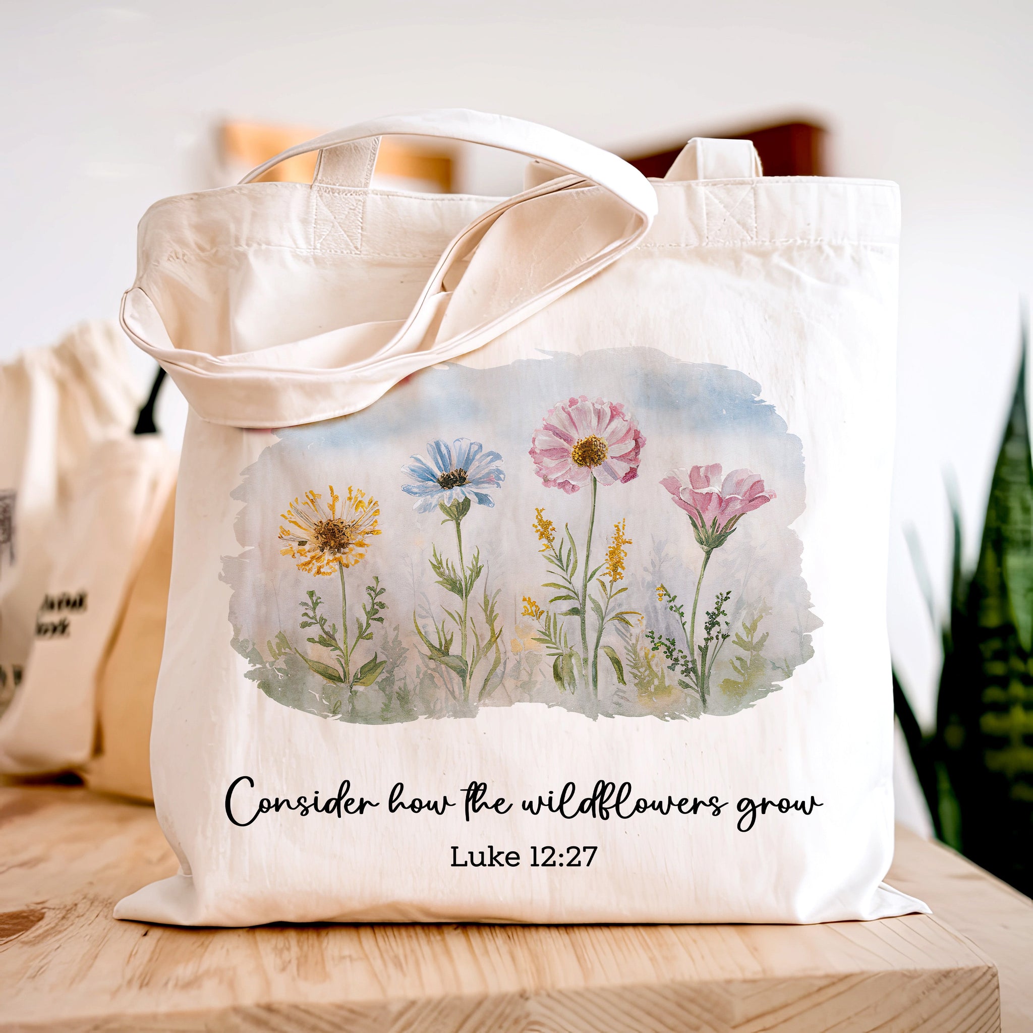 raying Mama Floral Tote Bag - Elegant Christian Gift for Mom, Personalized Faith Tote, Religious Gift for Women, Mother's Day Bag