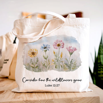 raying Mama Floral Tote Bag - Elegant Christian Gift for Mom, Personalized Faith Tote, Religious Gift for Women, Mother's Day Bag