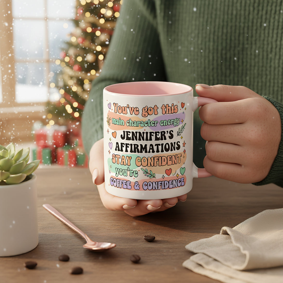 Personalized Affirmations Mug, Custom Name Motivational Coffee Cup, Positive Quotes Mug for Women, Self Care Gift, Encouragement Tea Cup| Mug 39