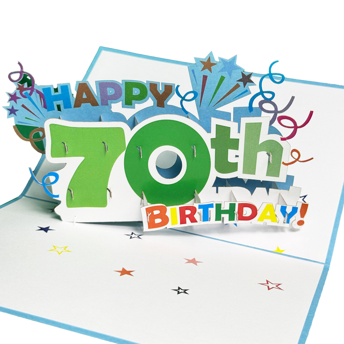 3D Pop Up Card for 70th Birthday – Colorful Fun Design, Cute Birthday Card for Mom, Dad, or Grandparents