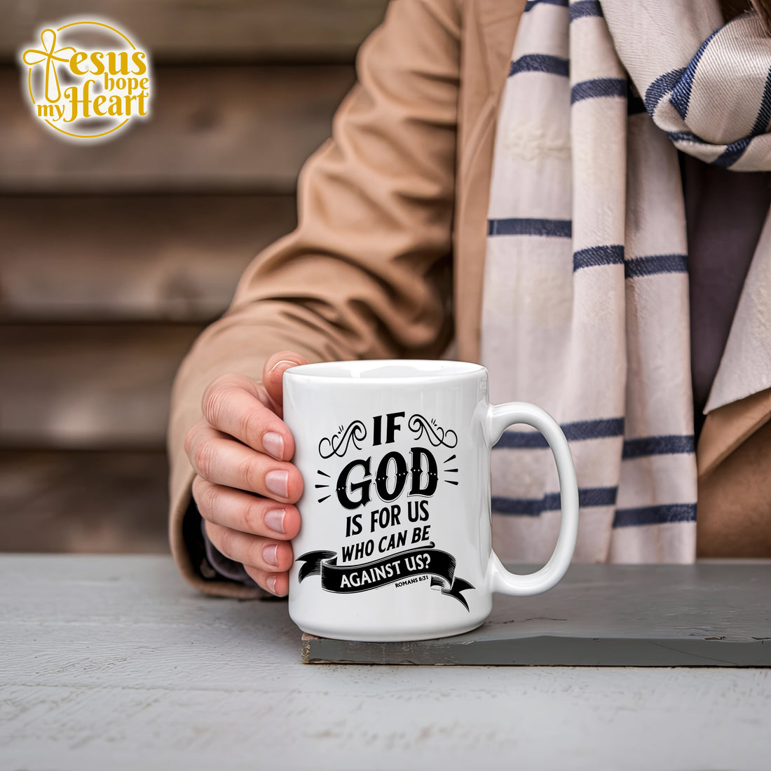 christian mug for women – if god is for us who can be against us – bible verse romans 8 31 cup
