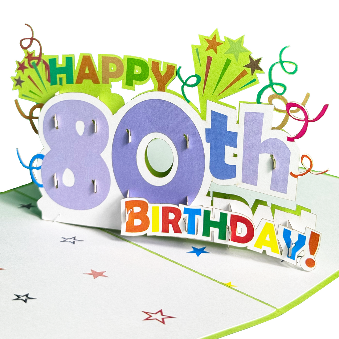 Happy 80th Birthday 3D Pop Up Card – Cute and Meaningful Gift for Him, Her, Mom, Dad or Grandparents – Keepsake Greeting