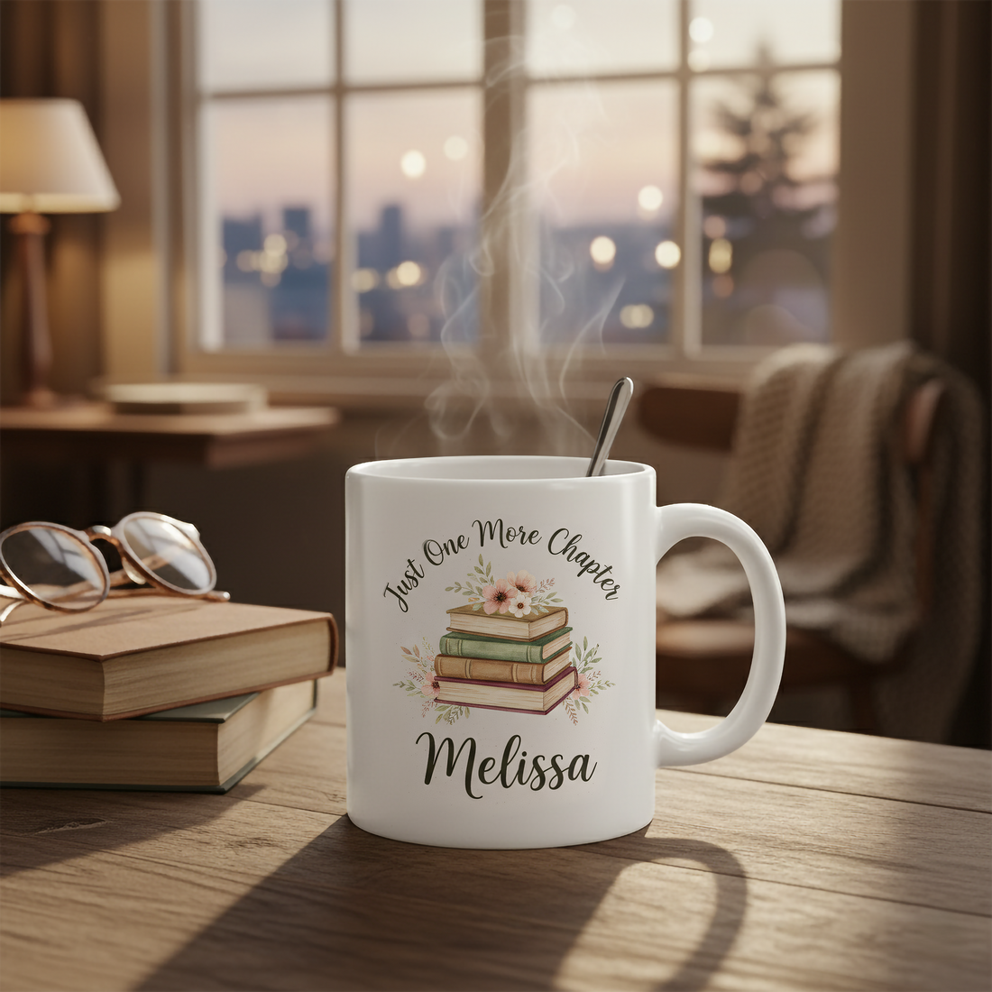 Personalized Book Lover Mug, Custom Name Reading Mug, Gift for Readers, Coffee Cup for Women, Bookish Quote Mug, Unique Reader Gift| Mug 74