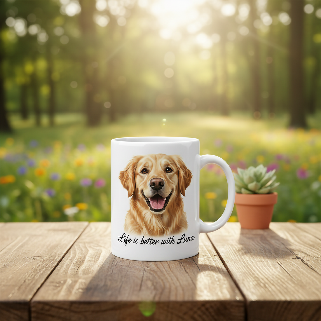 Personalized Pet Photo Mug, Custom Dog Portrait Mug, Pet Lover Gift, Custom Name Mug, Dog Mom Gift, Unique Pet Cup, Photo Coffee Mug| Mug 67