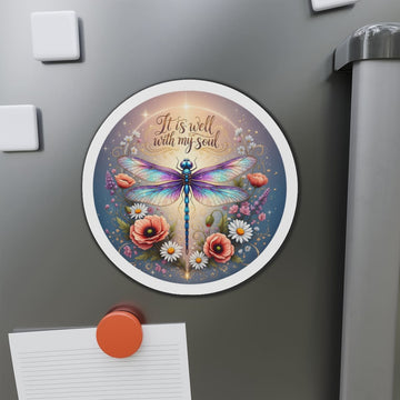 STK20 It Is Well With My Soul Sticker – Christian Dragonfly Vinyl Decal – 3 Inch Waterproof Faith Sticker for Laptop, Water Bottle, Journal