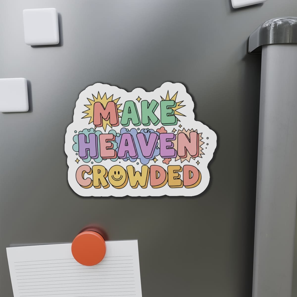 STK21 Make Heaven Crowded Sticker – Colorful Christian Vinyl Decal – 3 Inch Waterproof Faith Sticker for Laptop, Water Bottle, Notebook