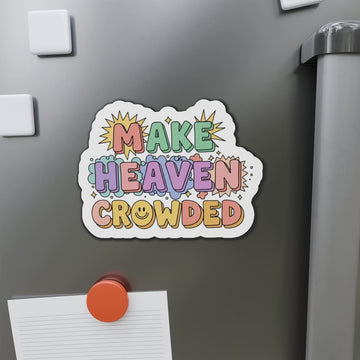 STK21 Make Heaven Crowded Sticker – Colorful Christian Vinyl Decal – 3 Inch Waterproof Faith Sticker for Laptop, Water Bottle, Notebook