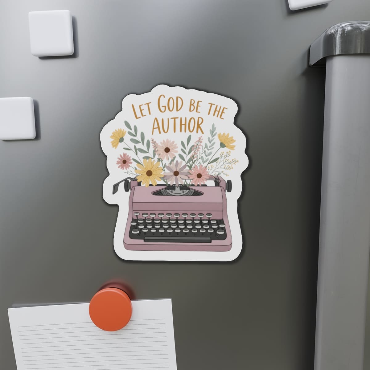 STK32 Let God Be The Author Christian Sticker – Inspirational Bible Quote Vinyl Decal – Faith-Based Waterproof Sticker for Laptop, Water Bottle, Journal