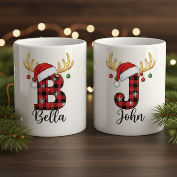 Personalized Initial Mug for Girlfriend or Boyfriend, Custom Name Letter Mug, Romantic Coffee Cup, Cute Couple Gift, Christmas Gift for Partner| Mug22 (Copy)
