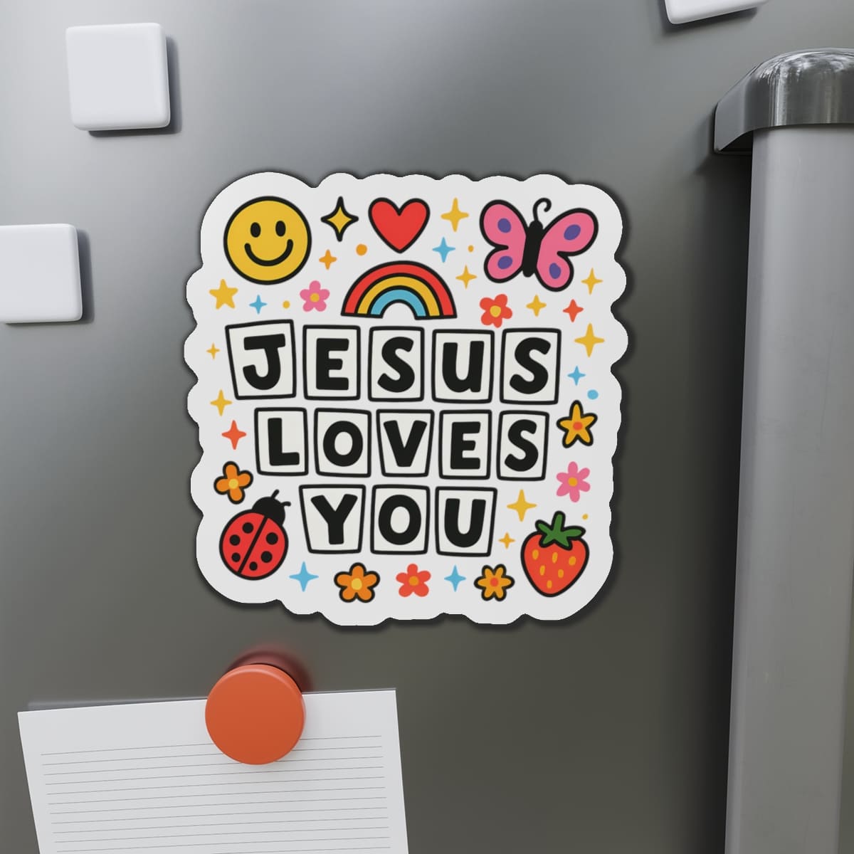 STK66 Jesus Loves You Sticker – Cute Christian Vinyl Decal for Laptop, Water Bottle, Notebook – Faith Based Inspirational Gift