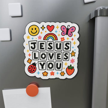 STK66 Jesus Loves You Sticker – Cute Christian Vinyl Decal for Laptop, Water Bottle, Notebook – Faith Based Inspirational Gift