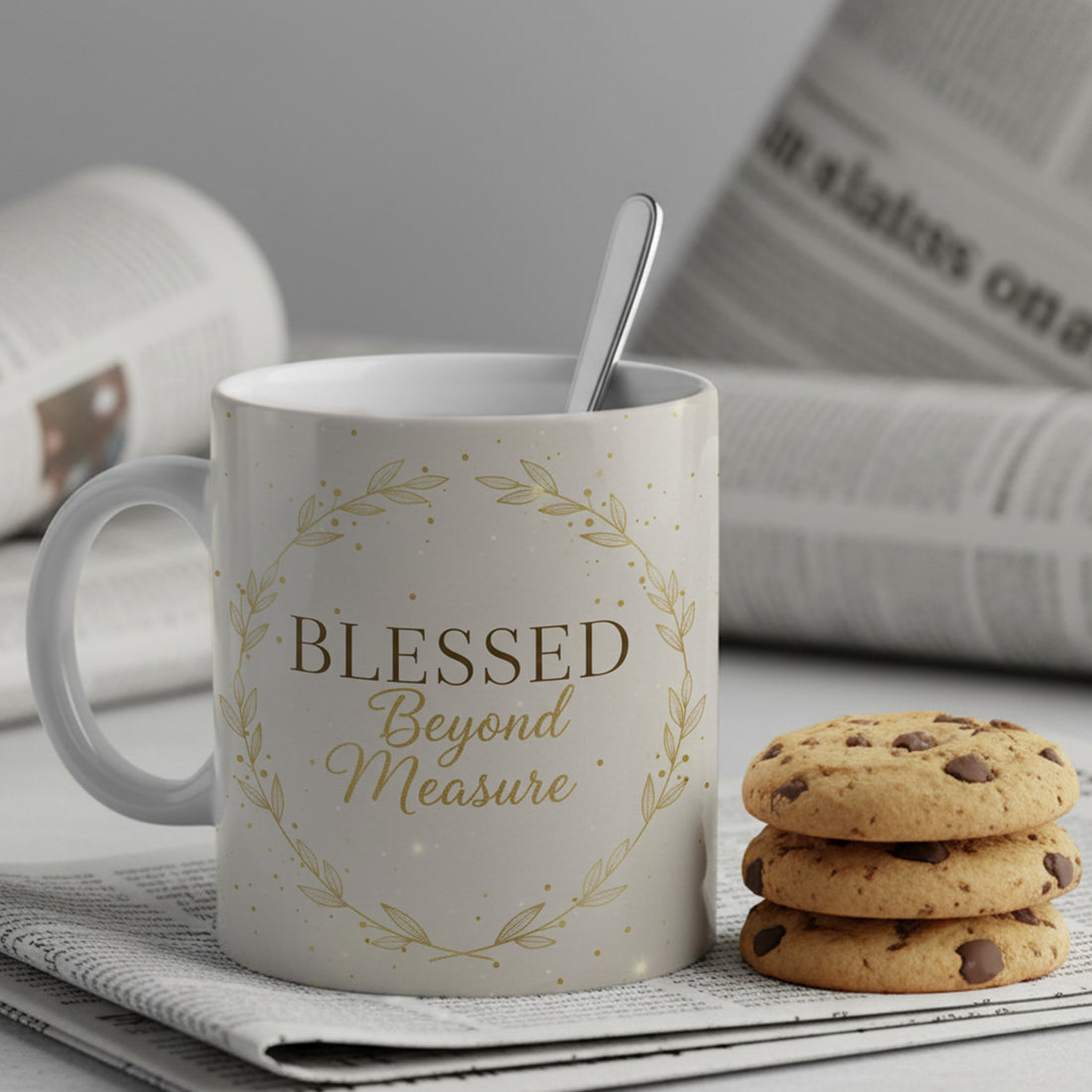Blessed Beyond Measure Mug, Inspirational Quote Mug, Christian Coffee Mug, Faith Gift for Women, Encouraging Mug Gift, Unique Blessing Cup| Mug 64