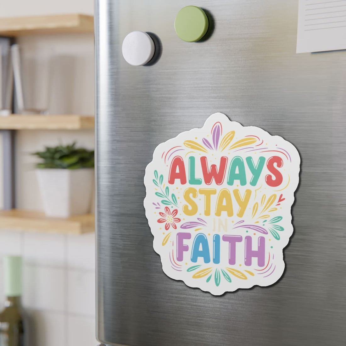 STK28 Always Stay in Faith Christian Sticker – Colorful Faith Vinyl Decal – Inspirational Waterproof Sticker for Laptop, Water Bottle, Journal