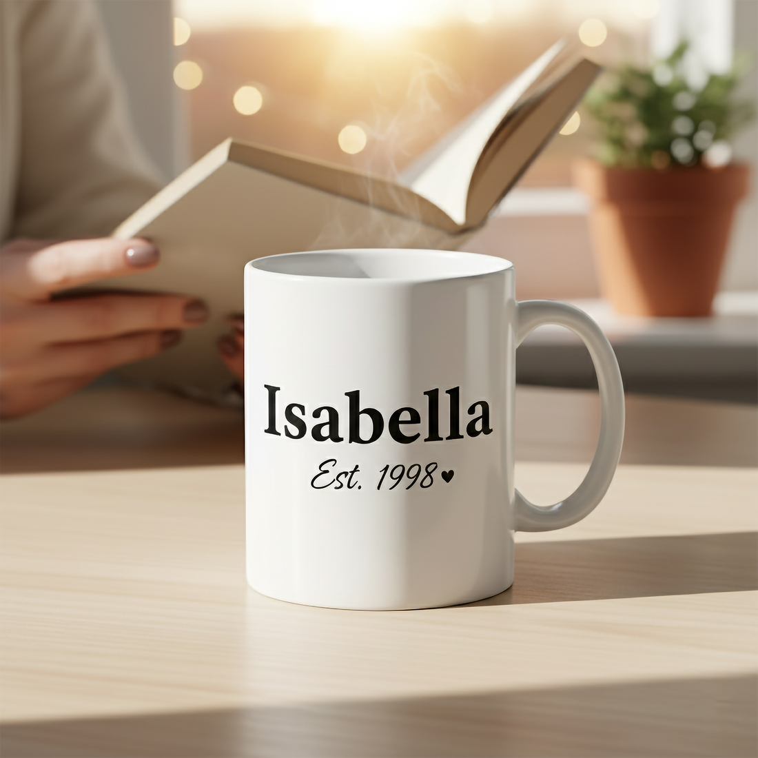 Personalized Name Mug, Custom Est Year Coffee Cup, Minimalist Custom Mug, Gift for Her, Name Mug Gift, Unique Ceramic Cup for Women| Mug 69