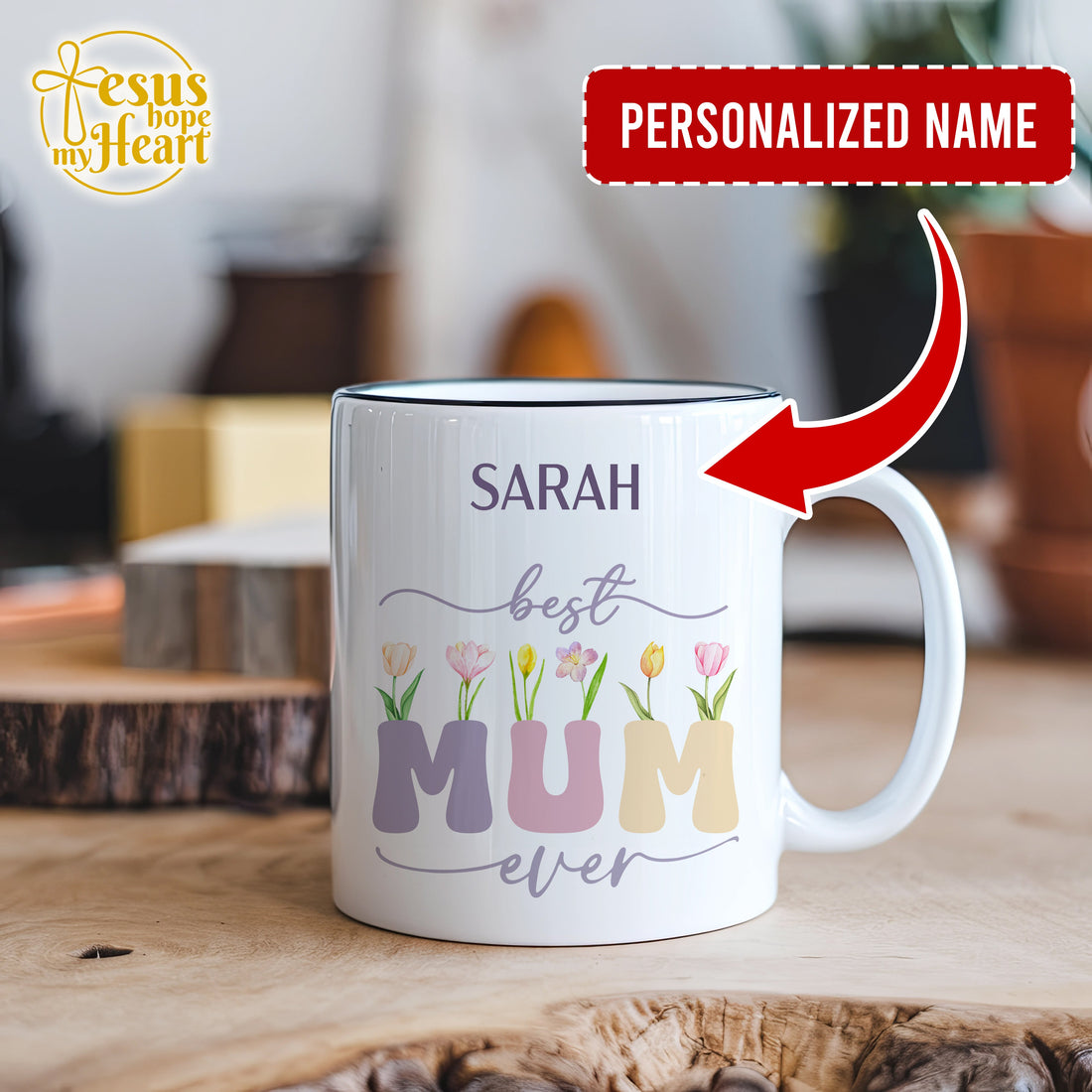 Best Mum Ever Mug, personalised gift for Mum, floral mug for women, birthday gift, custom mug, mother gift, mother's day present