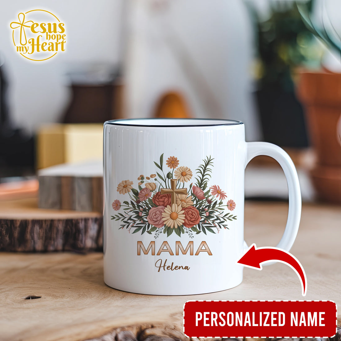personalized mama mug – christian floral coffee cup – custom name mother’s day gift