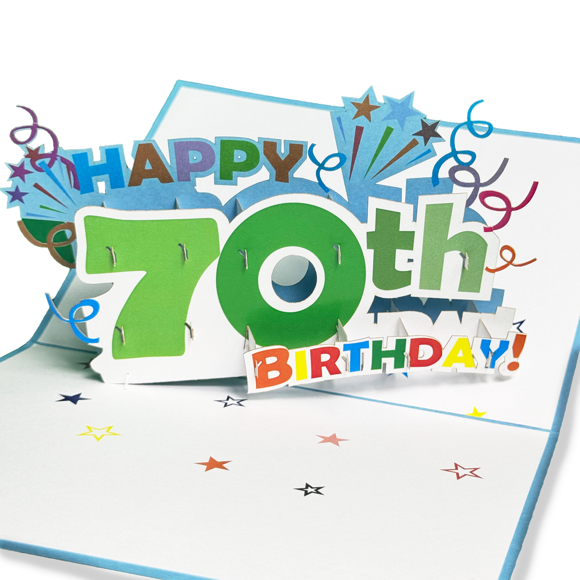 3D Pop Up Card for 70th Birthday – Colorful Fun Design, Cute Birthday Card for Mom, Dad, or Grandparents