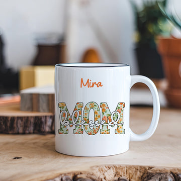 Personalized Mom Mug Gift, Custom Name Coffee Cup for Mom, Blessed Mom Mug, Gift for Mother, Birthday Mug for Her, 11oz 15oz Ceramic