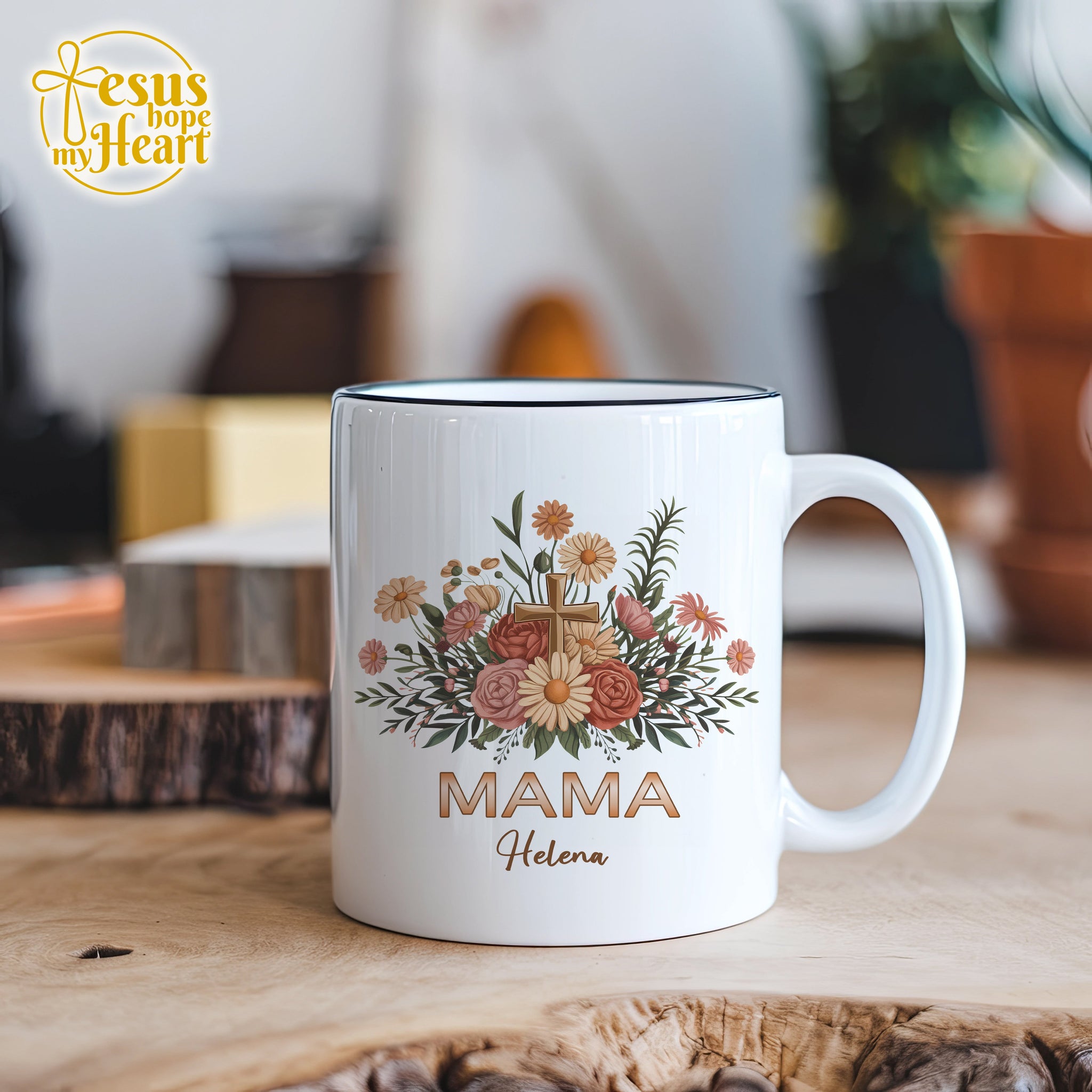 personalized mama mug – christian floral coffee cup – custom name mother’s day gift