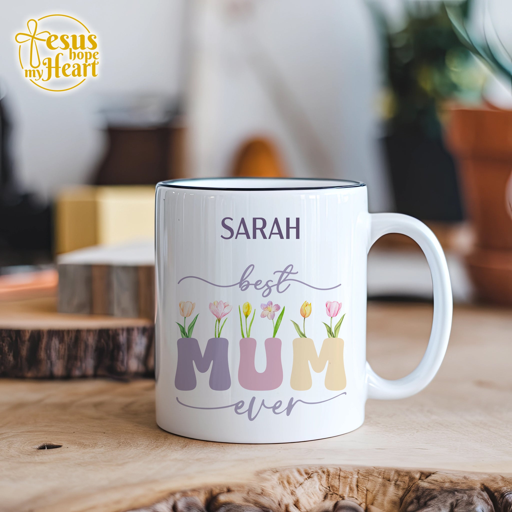 Best Mum Ever Mug, personalised gift for Mum, floral mug for women, birthday gift, custom mug, mother gift, mother's day present