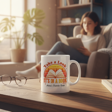 Personalized Mug, Custom Name Mug, Book Lover Gift, Reading Mug, Bookish Coffee Mug, Gift For Reader, Vintage Book Mug, Custom Mug| Mug 88