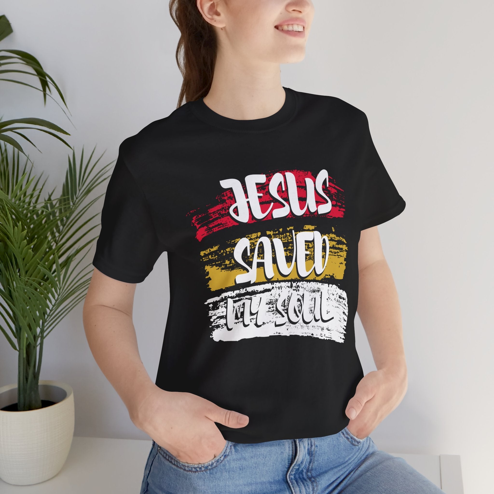 Jesus Saved My Soul Christian T-Shirt – Faith Based Scripture Shirt – Unisex Religious Graphic Tee Gift for Believers