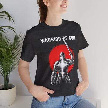 Warrior of God Christian T-Shirt, Knight Armor Jesus Shirt, Religious Graphic Tee, Faith-Based Apparel for Men, Bible Verse Shirt Gift